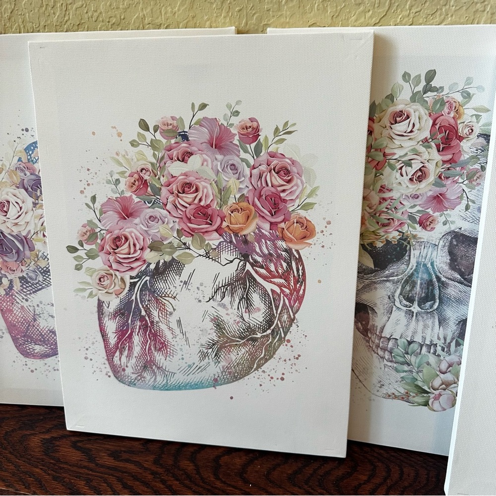 Colorful Floral Anatomy Art Prints Set - Picture 3 of 8